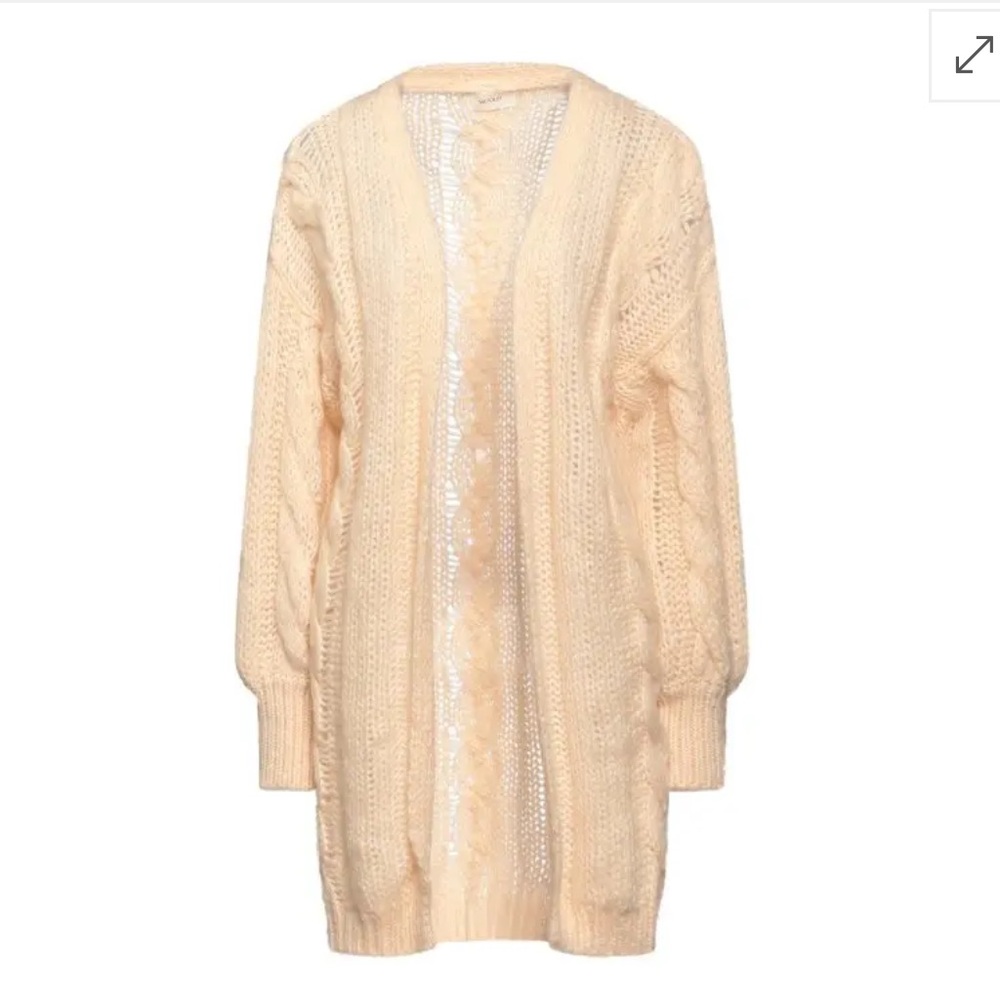 NWT Italian Made Cable Knot Cardigan in Neutral, One Size